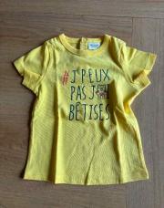 Tchirt jaune « j’peux pas.. » 18 mois 
