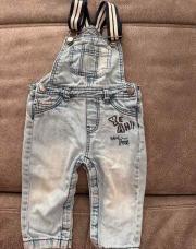 Salopette en jeans, bleu clair, taille 12 mois