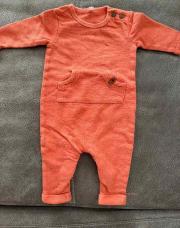 Combinaison orange, poche ventrale, taille 50