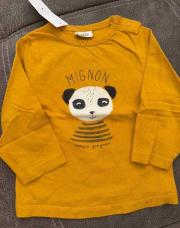 Pull jaune panda, taille 74