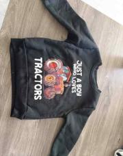Pull noir tracteur 1-2 ans
