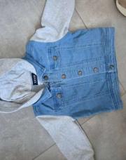 Veste jeans capuche 