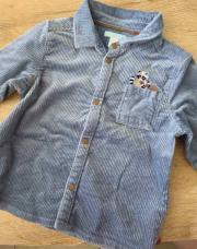 Chemise Okaidi 23m bleu velours ratons laveurs 
