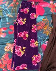 Pantalon mauve fleurs 18M