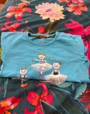 Blouse bleue 86cm chats 