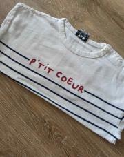 T-shirt manches longues marin TAO ptit cœur 23m