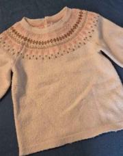 Pull blanc motifs roses obaibi 18m