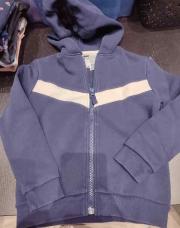 Gillet capuche zippé bleu 4/5 ans