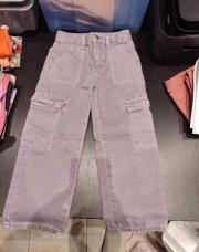Jeans larges poches mauve 5 ans