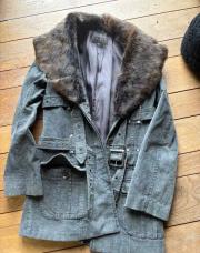 Manteau 3/4 gris col moumoute bsa