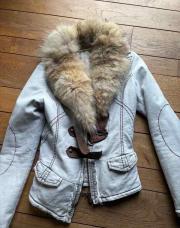 Veste beige col fourrure bsa 