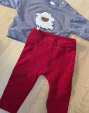 Ensemble rouge et pull mouton 56