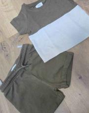 Ensemble short tshirt kaki 68