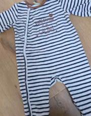 Pyjama chaud TAO 6 mois ligné brun