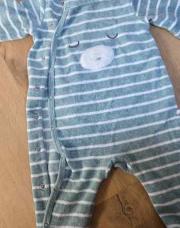 Pyjama chaud TAO 6 mois vert ligné