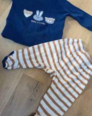 Pyjama 2 pièces 6 mois bleu et brun 