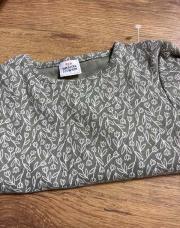 Blouse côtelée vert fleurie tao 2/3 ans 