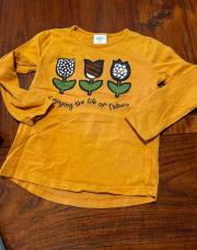 T shirt bobo 4 ans jaune fleurs 