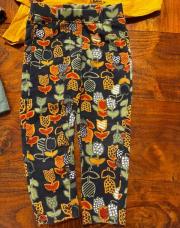 Pantalon boboli fleur kaki orange 