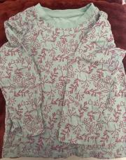 T shirt vert fleuri 12-18m