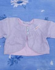 Gilet mauve cœurs 1 mois 