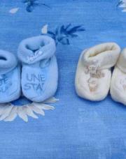 Lot 2 paires chaussons garçon naissance 