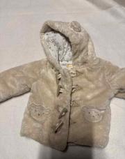 Manteau 1 mois beige ourson 