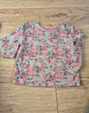 Pull gris fleur rose 