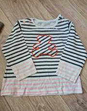 Pull ligné bleu et rose nounours