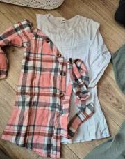 Robe asymétrique a carreaux rose
