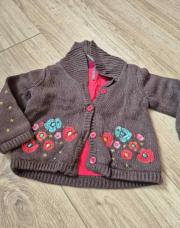 Gilet marron a fleur