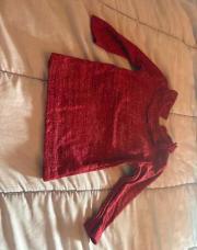 Pull 6 mois rouge pailletée 