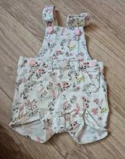 Salopette blanche a fleur jeans