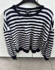 Pull Only rayé noire et blanc 