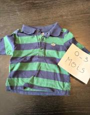 Polo vert et bleu 0/3m