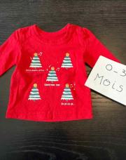 Sweat rouge sapin 0/3m