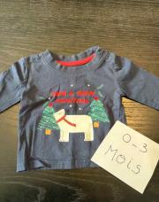 Sweat bleu ourson Noël 