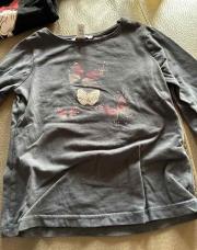 T shirt manche longue gris papillons 