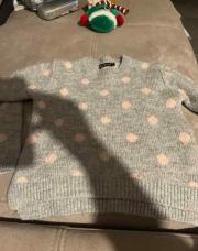 Pull gris poids rose 6 ans 