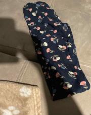 Legging bleu marine et fleurs 10 ans 