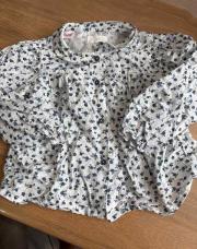 Chemise blanche et bleu à fleurs 92