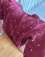 Pull bordeaux à pois 80