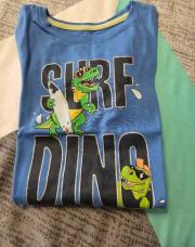 T-shirt dinosaure bleu 5 ans 
