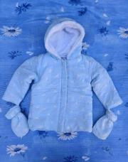 Manteau bleu cygnes 12 mois 