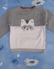 Pull gris/blanc 24 mois