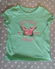 T-shirt MC vert 5ans papillon sequins 
