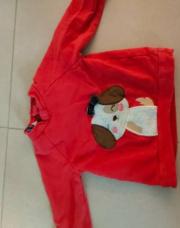Pull rouge chien 