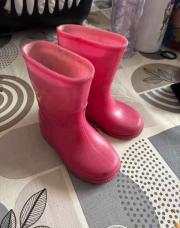 Bottes caoutchouc rose 21