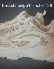 Baskets beige/blanche