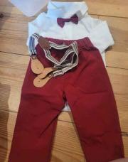 Ensemble noel  rouge bretelles 